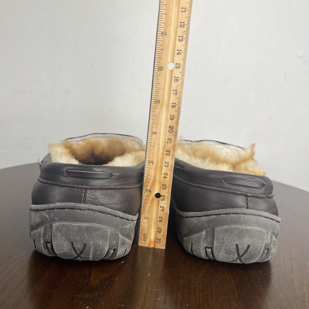 Red Head‎ Slipper Shoes Men's 8 Brown Leather Shearling Warm Moccasin Slip On - Picture 10 of 16